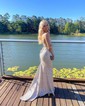 Sheath/Column Square Neck Glitter Prom Dresses