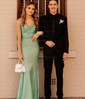 Black Sheath/Column Cowl Neck Glitter Prom Dresses