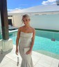 Black Sheath/Column Cowl Neck Glitter Prom Dresses