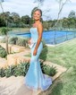 Mermaid Strapless Glitter Prom Dresses