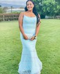 Mermaid Strapless Glitter Prom Dresses