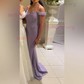 Mermaid Off-the-shoulder Jersey Modest Prom Dresses With Appliques