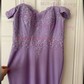 Mermaid Off-the-shoulder Jersey Modest Prom Dresses With Appliques