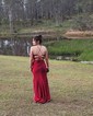 Mermaid V-neck Satin Corset Prom Dresses With Appliques