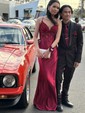 Mermaid V-neck Satin Corset Prom Dresses With Appliques