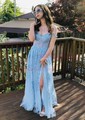 Sheath/Column Strapless Tulle Beaded Prom Dresses With Appliques