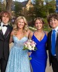 Sheath/Column Strapless Tulle Beaded Prom Dresses With Appliques