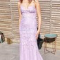 Sheath/Column Strapless Tulle Beaded Prom Dresses With Appliques