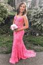 Sheath/Column Strapless Tulle Beaded Prom Dresses With Appliques