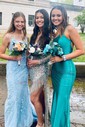 Mermaid Scoop Neck Tulle Beaded Prom Dresses With Appliques