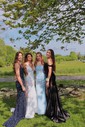 Mermaid Scoop Neck Tulle Beaded Prom Dresses With Appliques