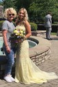 Mermaid Scoop Neck Tulle Beaded Prom Dresses With Appliques