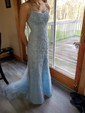 Mermaid Scoop Neck Tulle Beaded Prom Dresses With Appliques