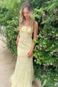 Mermaid Scoop Neck Tulle Beaded Prom Dresses With Appliques