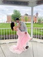 Mermaid Scoop Neck Tulle Beaded Prom Dresses With Appliques
