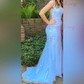 Mermaid Scoop Neck Tulle Beaded Prom Dresses With Appliques