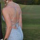 Mermaid Scoop Neck Tulle Beaded Prom Dresses With Appliques