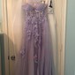 A-line One Shoulder Tulle 3D Floral Prom Dresses With Ruched