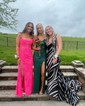 Sheath/Column Strapless Lace Corset Prom Dresses With Ruched