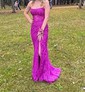 Sheath/Column Strapless Lace Tulle Corset Prom Dresses With Appliques