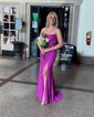 Sheath/Column Strapless Lace Tulle Corset Prom Dresses With Appliques