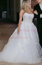 Ball Gown Strapless Tulle Prom Dresses With Appliques