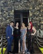 Sheath/Column Off-the-shoulder Satin Prom Dresses With Appliques