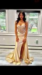 Mermaid Sweetheart Satin Corset Prom Dresses With Appliques