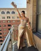 Mermaid Sweetheart Satin Corset Prom Dresses With Appliques