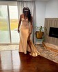 Mermaid Sweetheart Satin Corset Prom Dresses With Appliques
