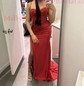 Mermaid Sweetheart Satin Corset Prom Dresses With Appliques