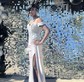 Sheath/Column Off-the-shoulder Satin Prom Dresses With Appliques