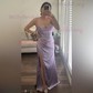 Sheath/Column Sweetheart Satin Corset Prom Dresses With Ruched