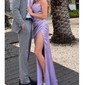 Sheath/Column Sweetheart Satin Corset Prom Dresses With Ruched