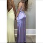 Sheath/Column Sweetheart Satin Corset Prom Dresses With Ruched