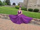 Ball Gown V-neck Sparkly Sequin Prom Dresses With Ruched