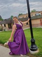 Ball Gown V-neck Sparkly Sequin Prom Dresses With Ruched