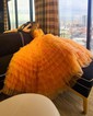 Ball Gown V-neck Tulle Ruffle Tiered Prom Dresses