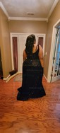 Ball Gown Scoop Neck Sparkly Velvet Sequin Prom Dresses