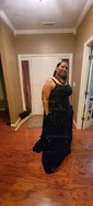Ball Gown Scoop Neck Sparkly Velvet Sequin Prom Dresses