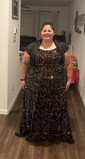 Ball Gown Scoop Neck Sparkly Velvet Sequin Prom Dresses