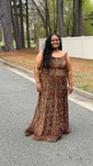 Ball Gown Scoop Neck Sparkly Velvet Sequin Prom Dresses