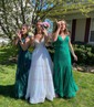 Princess V-neck Sparkly Sequin Prom Dresses With Ruched