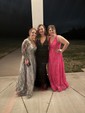 Ball Gown V-neck Lace Sparkly Prom Dresses