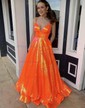 Ball Gown V-neck Sparkly Sequin Cut Out Prom Dresses
