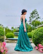 Ball Gown V-neck Sparkly Sequin Prom Dresses