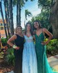 Ball Gown/Princess Sweetheart Tulle Sweep Train Prom Dresses With Appliques Lace