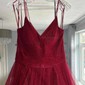 Ball Gown V-neck Tulle Ruffle Tiered Prom Dresses
