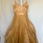 Ball Gown V-neck Tulle Ruffle Tiered Prom Dresses