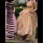 Ball Gown V-neck Tulle Ruffle Tiered Prom Dresses
